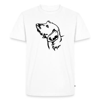 Tête de teckel - T-shirt Premium bio Homme - blanc - Devant - Nico (187cm)