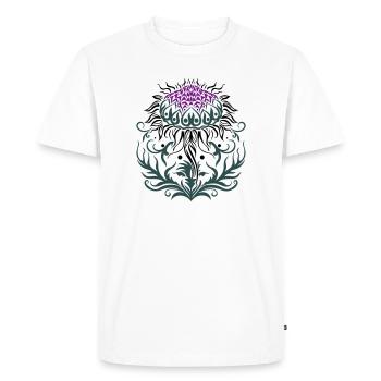Chardon pourpre Chardon - T-shirt Premium bio Homme - blanc - Devant - Nico (187cm)