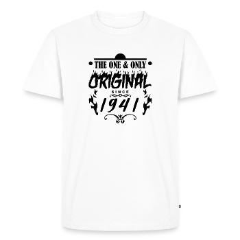 1941 - Année de construction 1941 - Année de construction 1941 - T-shirt Premium bio Homme - blanc - Devant - Nico (187cm)