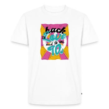 70s - Men's Premium Organic T-Shirt - white - Front - Nico (187cm)