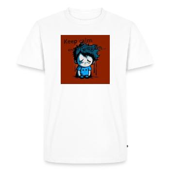 Geek - Keep calm and try again 01 - T-shirt Premium bio Homme - blanc - Devant - Nico (187cm)