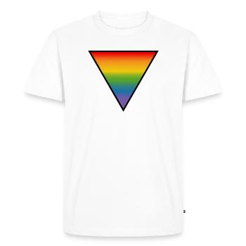 Rainbow LGBTQIA triangle LGBT lgbtqi queer - Men's Premium Organic T-Shirt - white - Front - Nico (187cm)