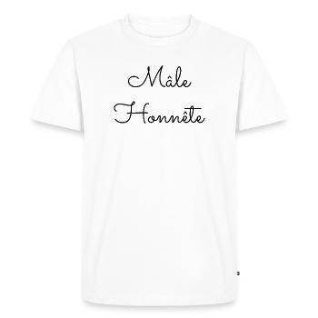 Mâle Honnête - T-shirt Premium bio Homme - blanc - Devant - Nico (187cm)