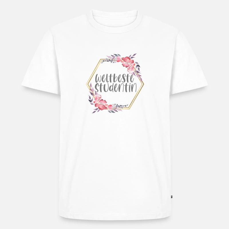 Studentin Studium Mädchen Lernen Geschenk - Männer Premium Bio T-Shirt - Weiß