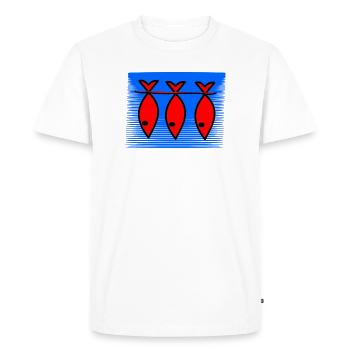 FISH. APRIL FOOL. HOLIDAY. SUMMER. HUMOR - Men's Premium Organic T-Shirt - white - Front - Nico (187cm)
