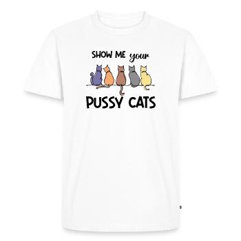 Cuddly Toy Cat Animaux Animaux Animaux de compagnie Dictons drôles - T-shirt Premium bio Homme - blanc - Devant - Nico (187cm)