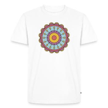 Fleur bohème hippie funky mignonne - T-shirt Premium bio Homme - blanc - Devant - Nico (187cm)
