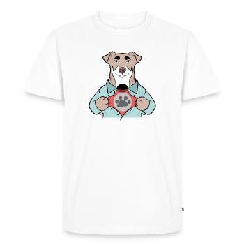 Animal préféré: Chien, peluche, animaux domestiques, animal de compagnie - T-shirt Premium bio Homme - blanc - Devant - Nico (187cm)