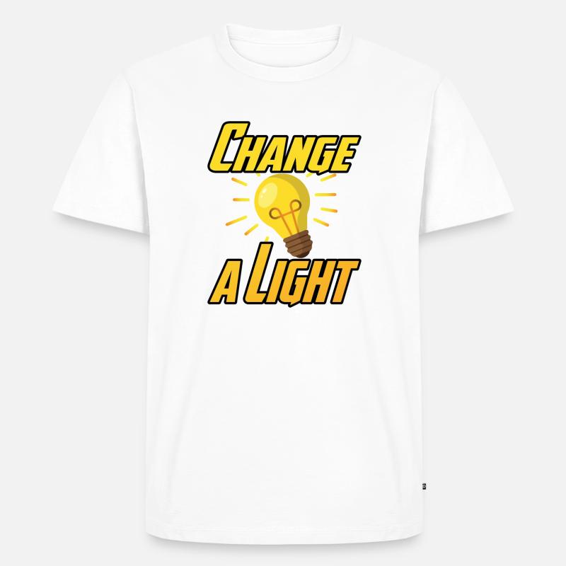Change a Light - Männer Premium Bio T-Shirt - Weiß