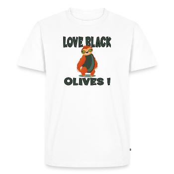 AMOUR OLIVE NOIRE COSTUME PARESSEUX - T-shirt Premium bio Homme - blanc - Devant - Nico (187cm)