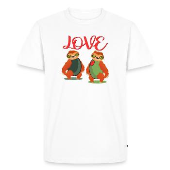 LOVE SLOTH OLIVES COSTUMES POUR COUPLES - T-shirt Premium bio Homme - blanc - Devant - Nico (187cm)