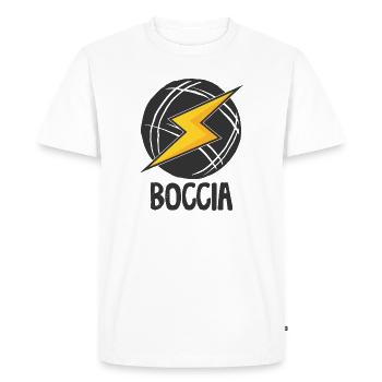 Vêtements de joueur de boccia avec balles de boccia Boccia - T-shirt Premium bio Homme - blanc - Devant - Nico (187cm)