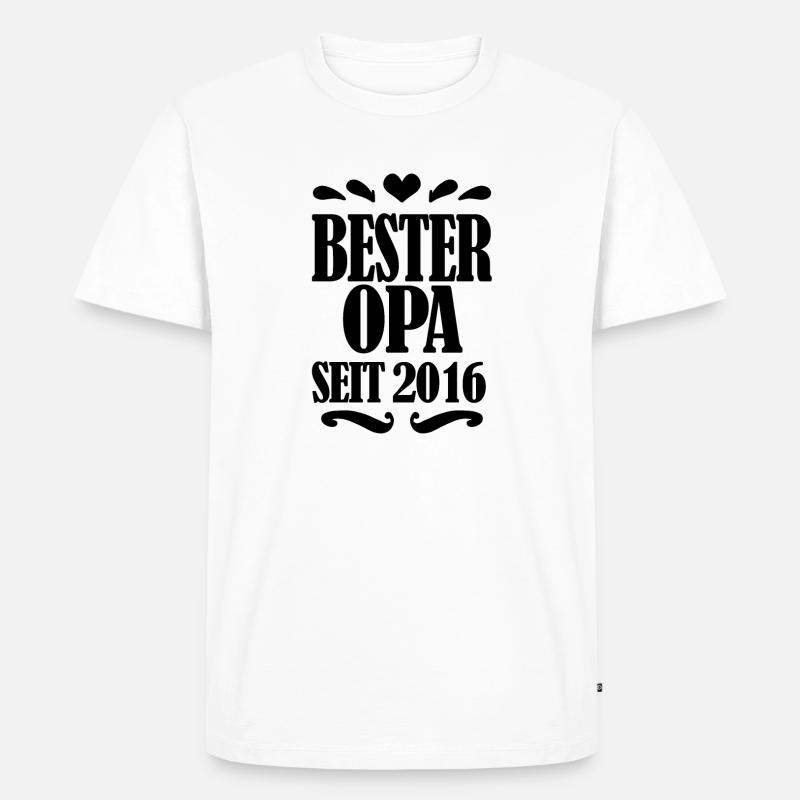Bester Opa seit 2016 - Opa Geschenkidee - Männer Premium Bio T-Shirt - Weiß