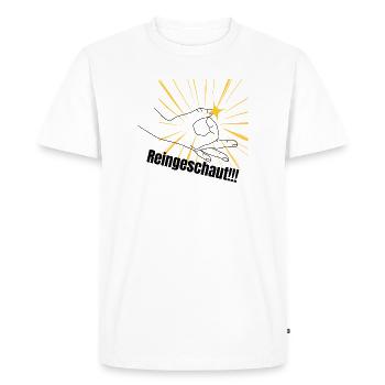 Fist of strength in the halo - Men's Premium Organic T-Shirt - white - Front - Nico (187cm)