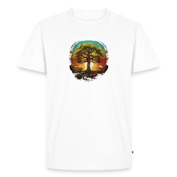Tree of Life in the Sunset Nature Shirt - Men's Premium Organic T-Shirt - white - Front - Nico (187cm)
