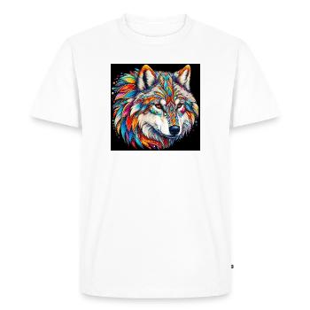 Wolf - Men's Premium Organic T-Shirt - white - Front - Nico (187cm)