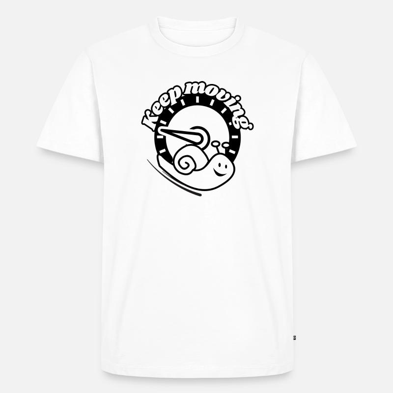 Langsam voran: Schnecke Motiv - Männer Premium Bio T-Shirt - Weiß