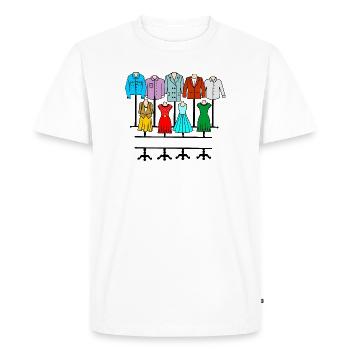 Magasin de vêtements femmes et hommes - T-shirt Premium bio Homme - blanc - Devant - Nico (187cm)