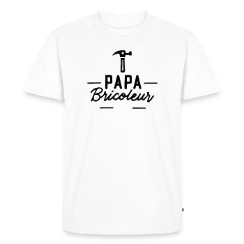 Papa Bricoleur : Cadeau Idéal ! - T-shirt Premium bio Homme - blanc - Devant - Nico (187cm)