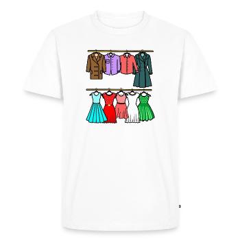 Porte-vêtements de magasin de vêtements - T-shirt Premium bio Homme - blanc - Devant - Nico (187cm)