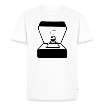 Bague avec perle dans la boîte - T-shirt Premium bio Homme - blanc - Devant - Nico (187cm)