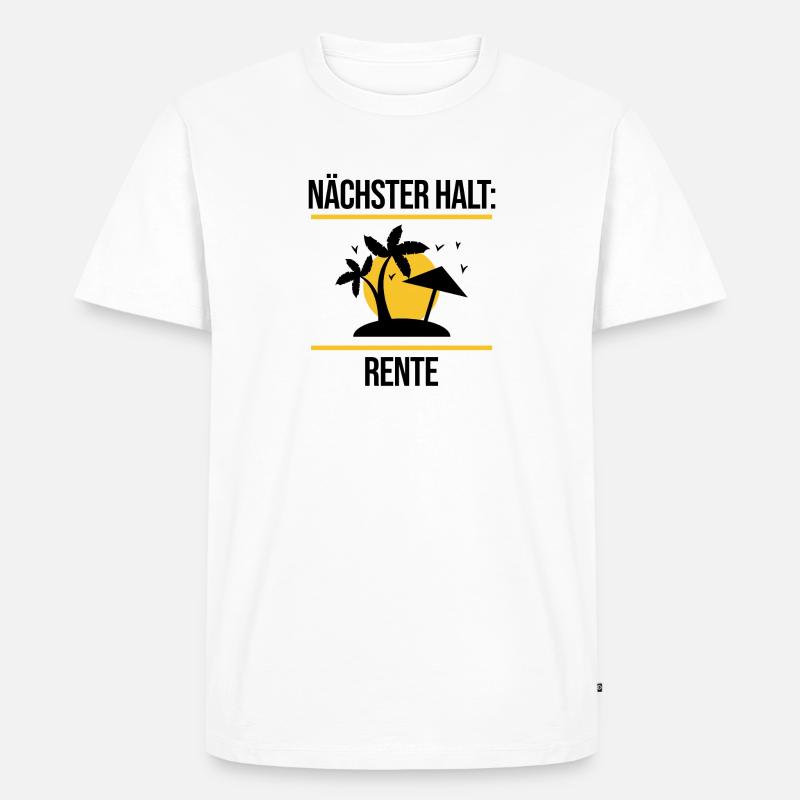 Pension Statement Ruhestand Lebensabend Abschied - Männer Premium Bio T-Shirt - Weiß