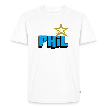 Phil - Men's Premium Organic T-Shirt - white - Front - Nico (187cm)