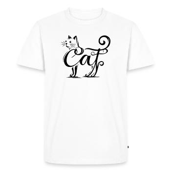 Feline Overlay - Fused Cat - Men's Premium Organic T-Shirt - white - Front - Nico (187cm)