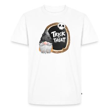 halloween, trick or treat, gnome - T-shirt Premium bio Homme - blanc - Devant - Nico (187cm)