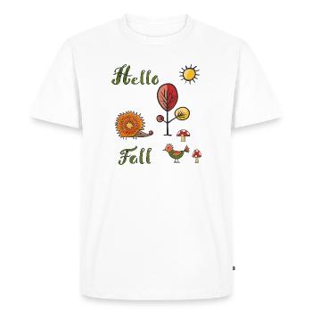 Hello Fall - Men's Premium Organic T-Shirt - white - Front - Nico (187cm)