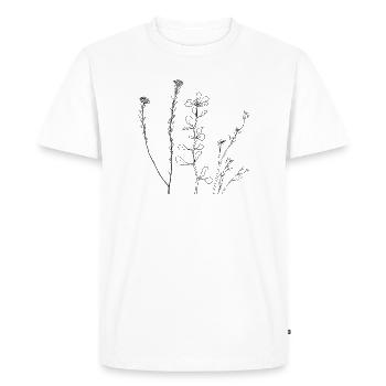 Art au trait floral - T-shirt Premium bio Homme - blanc - Devant - Nico (187cm)