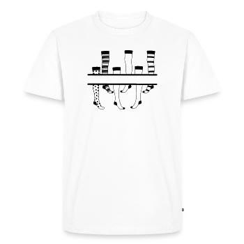 Pantyhose logo - Men's Premium Organic T-Shirt - white - Front - Nico (187cm)