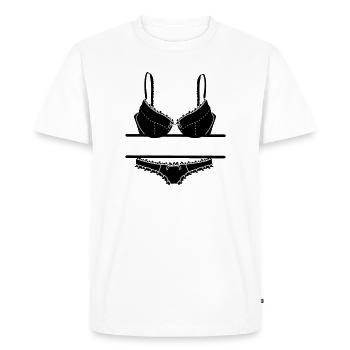 Logo lingerie pour soutien-gorge et slip de magasin - T-shirt Premium bio Homme - blanc - Devant - Nico (187cm)