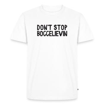 Dont Stop Boccelievin Ball with Jack Bocci Game - Men's Premium Organic T-Shirt - white - Front - Nico (187cm)