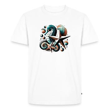 Des créatures marines élégantes - T-shirt Premium bio Homme - blanc - Devant - Nico (187cm)
