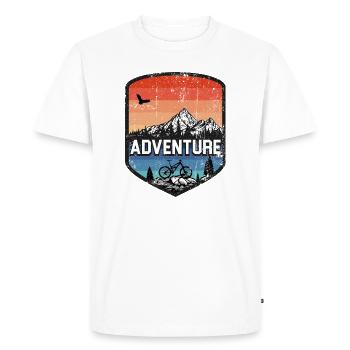 Coucher de soleil du Adventure Summit MTB - T-shirt Premium bio Homme - blanc - Devant - Nico (187cm)
