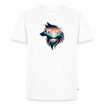Wolf Form - Men's Premium Organic T-Shirt - white - Front - Nico (187cm)