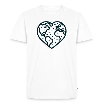 Terre en forme de cœur - T-shirt Premium bio Homme - blanc - Devant - Nico (187cm)