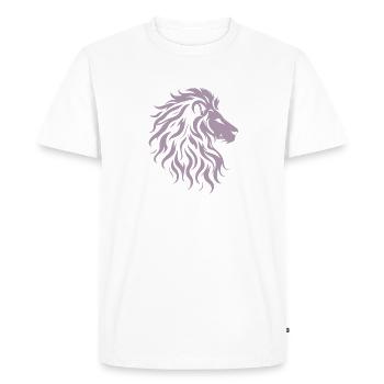 Silhouette majestueuse de tête de lion - T-shirt Premium bio Homme - blanc - Devant - Nico (187cm)