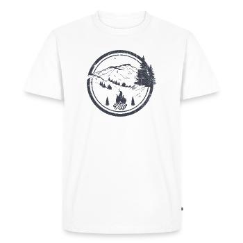 Campfire Ridge in Moonlit Pines - Men's Premium Organic T-Shirt - white - Front - Nico (187cm)