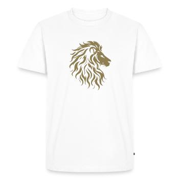 Silhouette majestueuse de tête de lion - T-shirt Premium bio Homme - blanc - Devant - Nico (187cm)