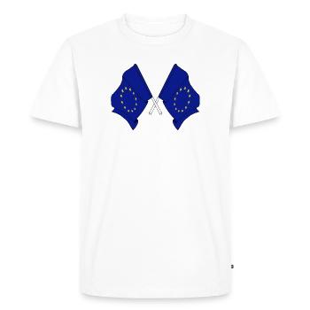 Two flags European Union - Men's Premium Organic T-Shirt - white - Front - Nico (187cm)