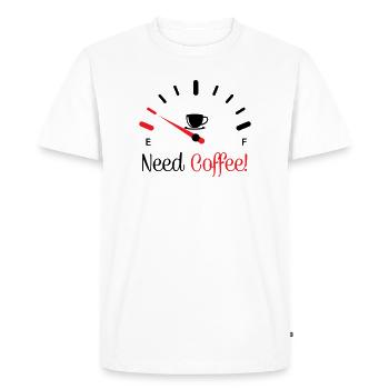 Need Coffee 1 - Men's Premium Organic T-Shirt - white - Front - Nico (187cm)