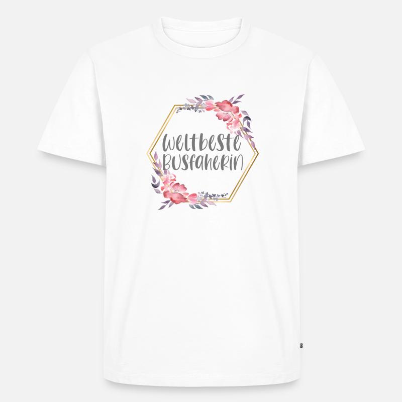 Busfahrerin Bus Beruf Geschenk - Männer Premium Bio T-Shirt - Weiß