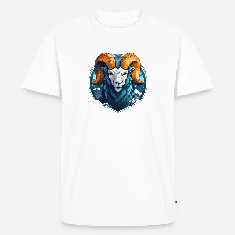 Widder Mascotchen - Männer Premium Bio T-Shirt - Weiß