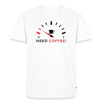 Need Coffee 2 - Men's Premium Organic T-Shirt - white - Front - Nico (187cm)