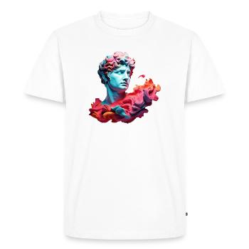 Bust psychédélique néon - T-shirt Premium bio Homme - blanc - Devant - Nico (187cm)