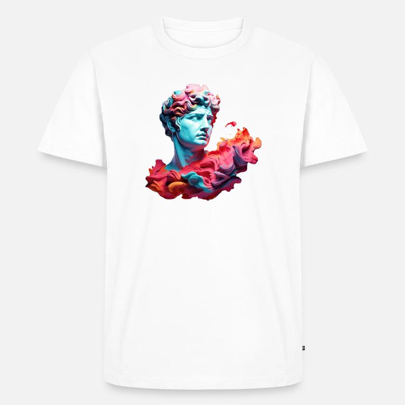 Neon-Psychedelische Büste - Männer Premium Bio T-Shirt - Weiß