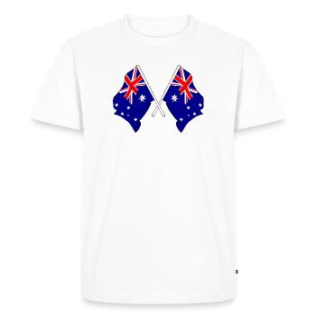 Deux drapeaux croisés de l’Australie - T-shirt Premium bio Homme - blanc - Devant - Nico (187cm)