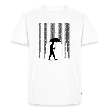 Silhouette Homme avec Parapluie - T-shirt Premium bio Homme - blanc - Devant - Nico (187cm)